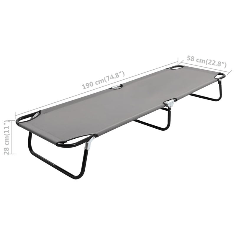 vidaXL Steel Sun Lounger in Gray