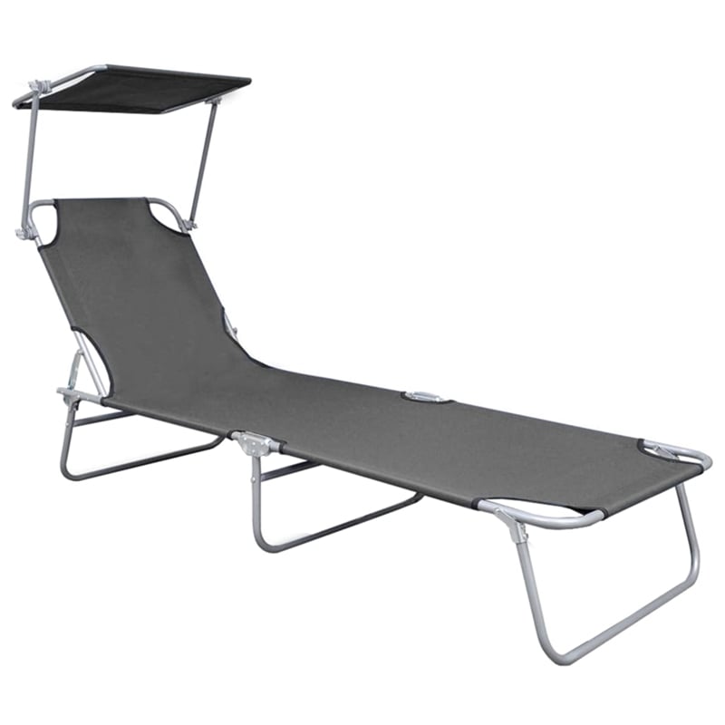 vidaXL Metal Sun Lounger in Gray