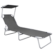 vidaXL Metal Sun Lounger in Gray