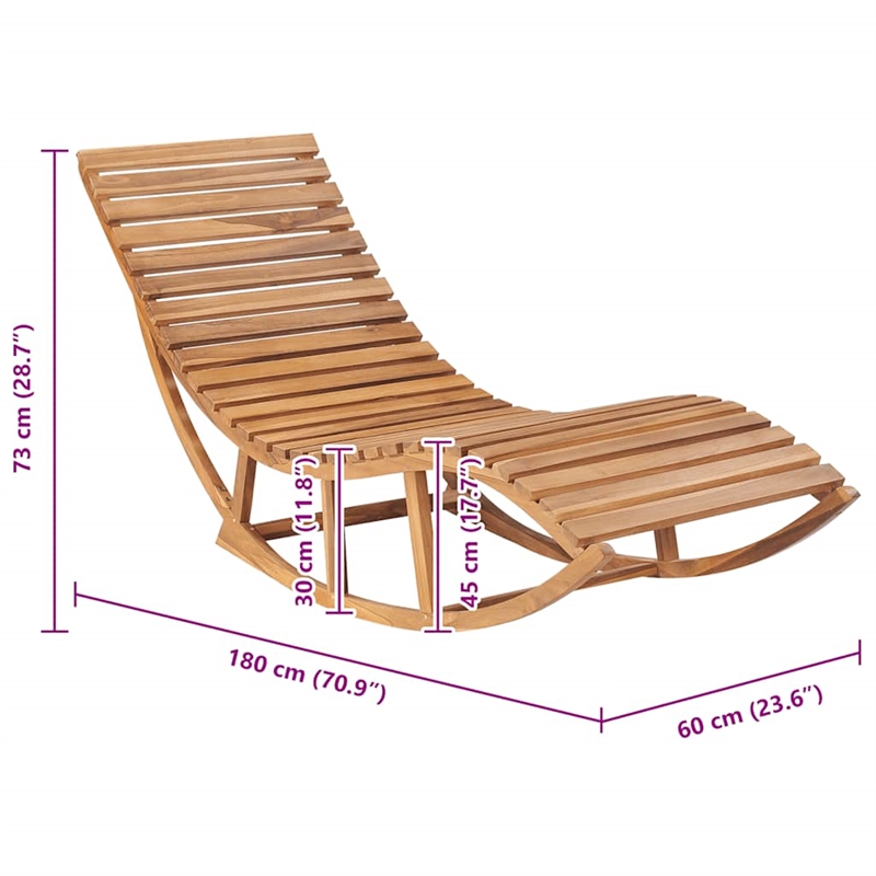 vidaXL Wood Sun Lounger in Natural