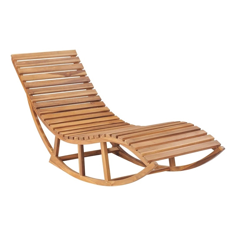 vidaXL Wood Sun Lounger in Natural