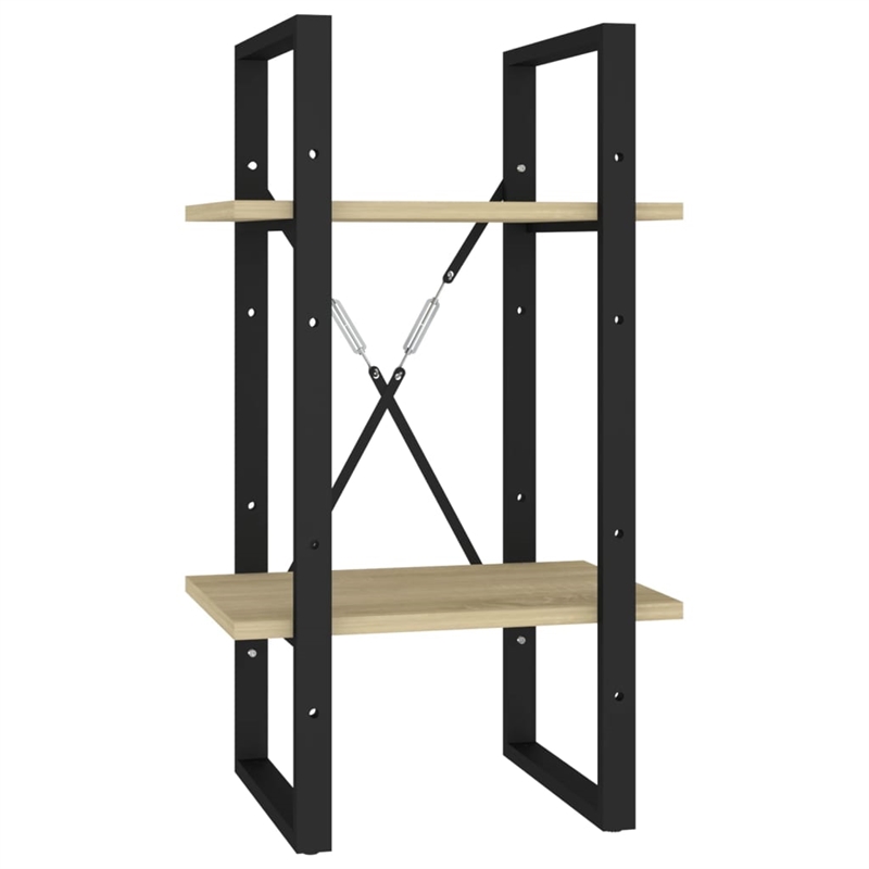 vidaXL Engineered Wood Compact Book Cabinet in Sonoma Oak/Black