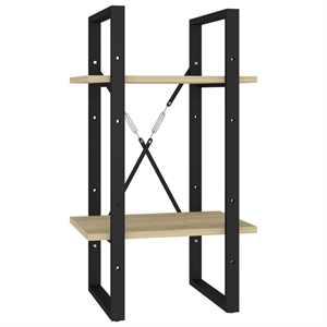 vidaXL Engineered Wood Compact Book Cabinet in Sonoma Oak/Black