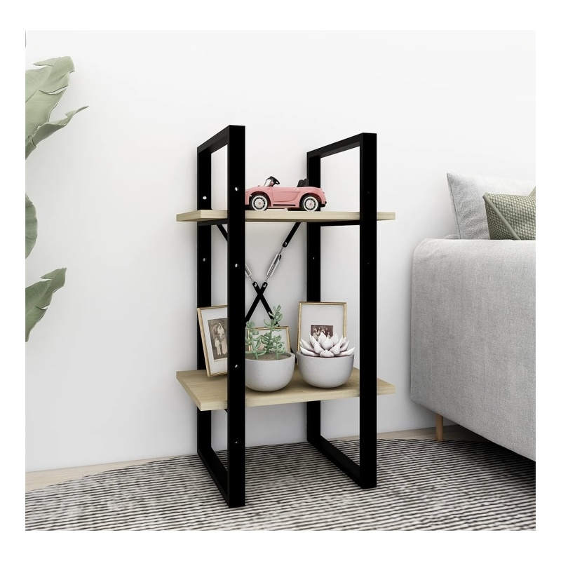 vidaXL Engineered Wood Compact Book Cabinet in Sonoma Oak/Black
