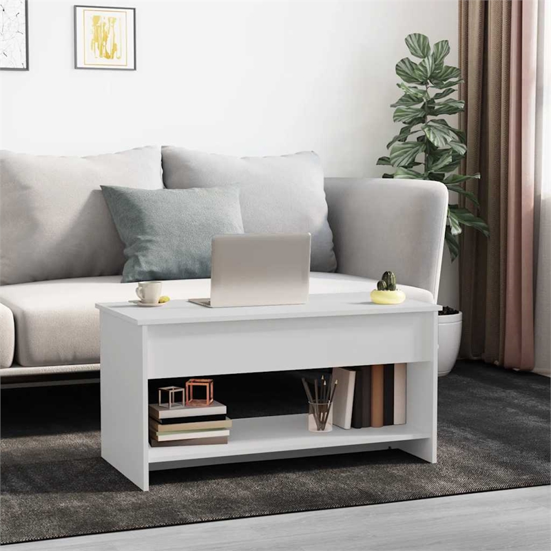 vidaXL Engineered Wood Medium Coffee Table in White