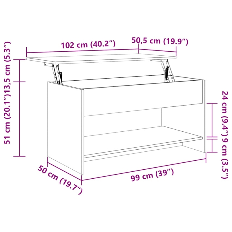 vidaXL Engineered Wood Medium Coffee Table in White