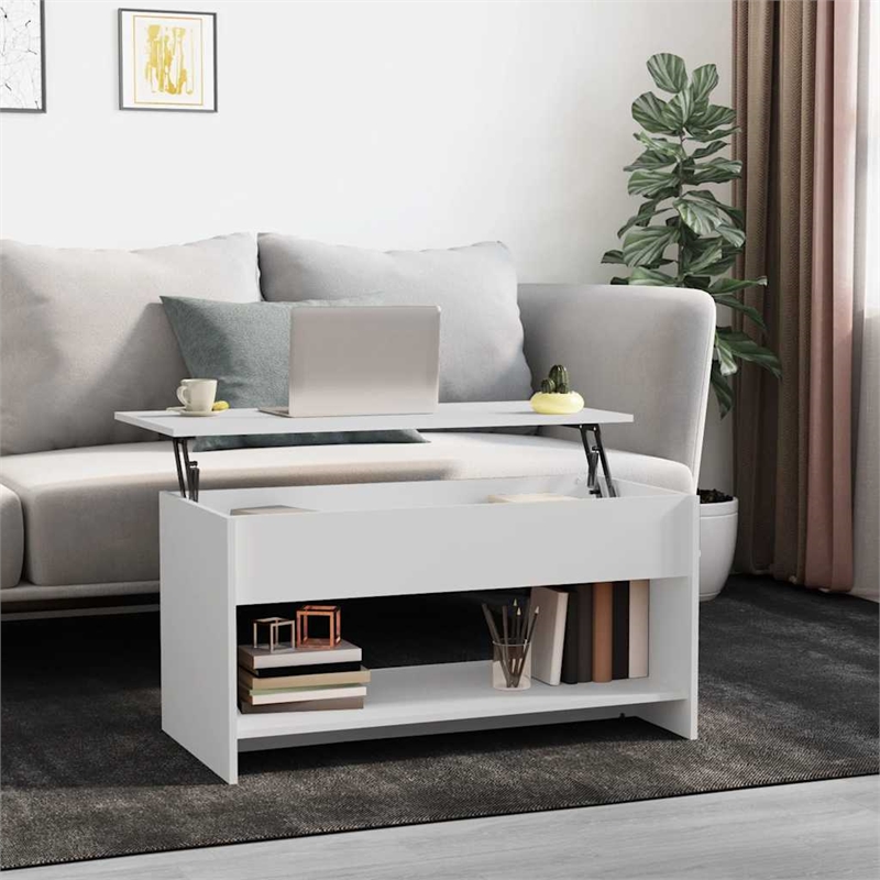 vidaXL Engineered Wood Medium Coffee Table in White