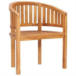 vidaXL Solid Teak Wood Medium Durable Garden Chair in Natural Teak