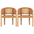 vidaXL Teak Wood Standard Garden Chair in Natural Teak (Set of 2)