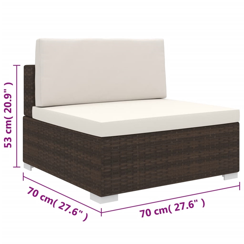 vidaXL Middle Seat in Brown
