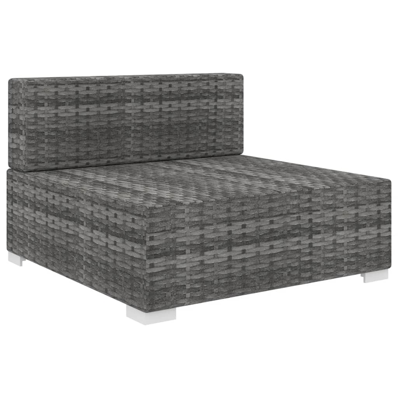 vidaXL PE Rattan Medium Middle Seat in Gray
