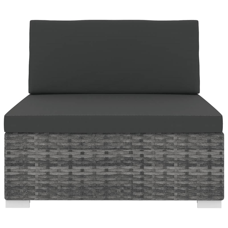 vidaXL PE Rattan Medium Middle Seat in Gray