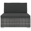 vidaXL PE Rattan Medium Middle Seat in Gray
