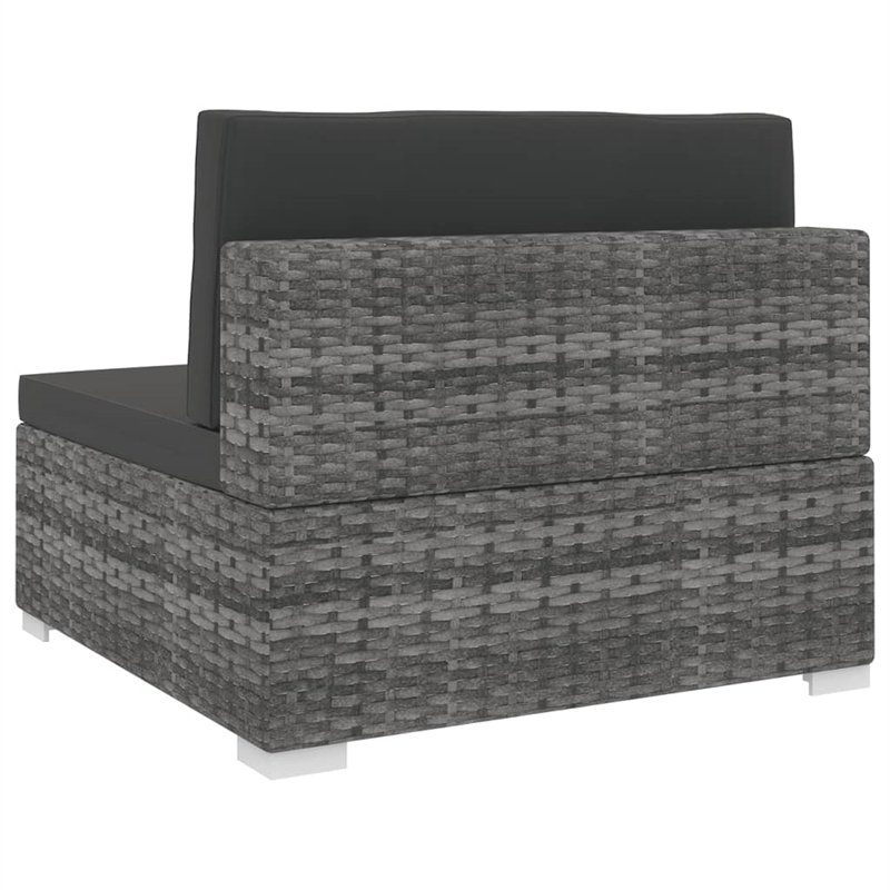 vidaXL PE Rattan Medium Middle Seat in Gray