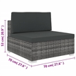 vidaXL PE Rattan Medium Middle Seat in Gray