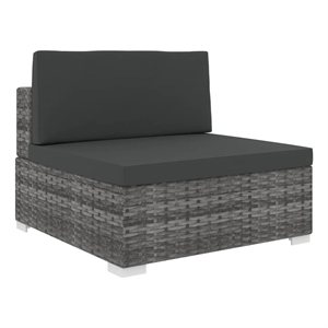 vidaXL PE Rattan Medium Middle Seat in Gray