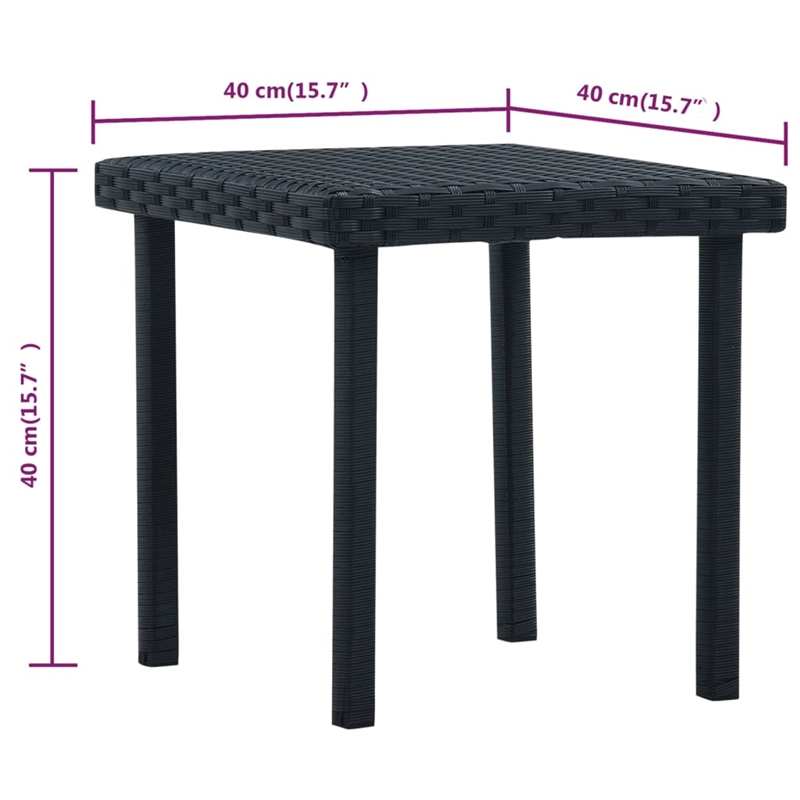 vidaXL PE rattan Garden Table in Black