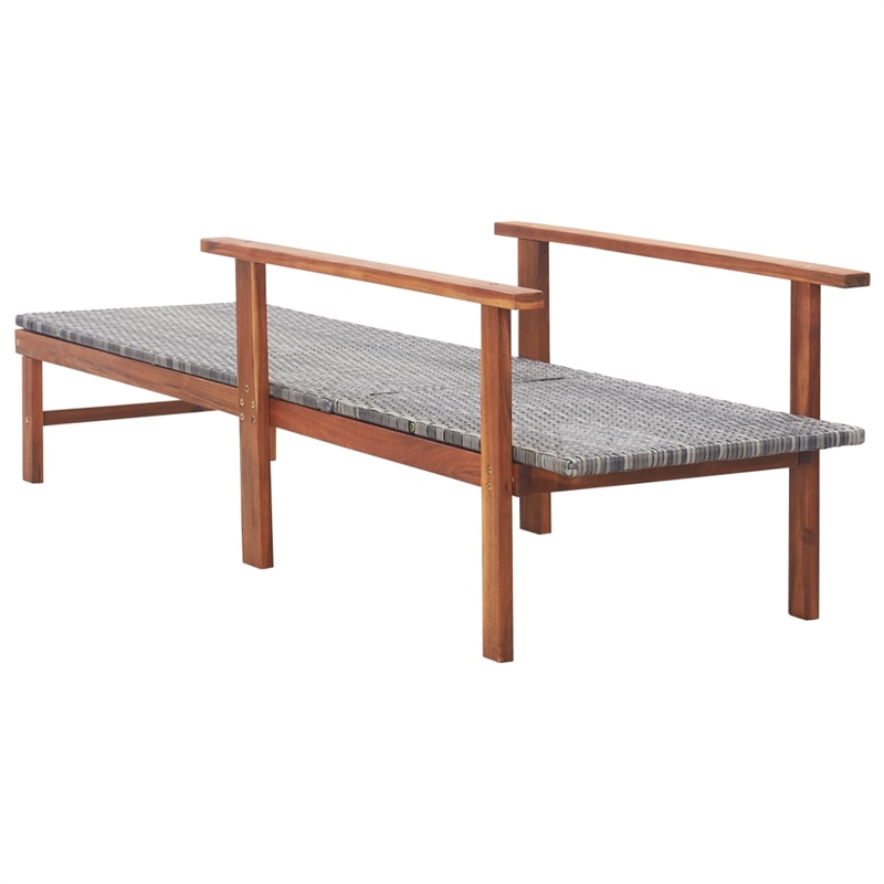 vidaXL Poly Rattan Sun Lounger in Gray