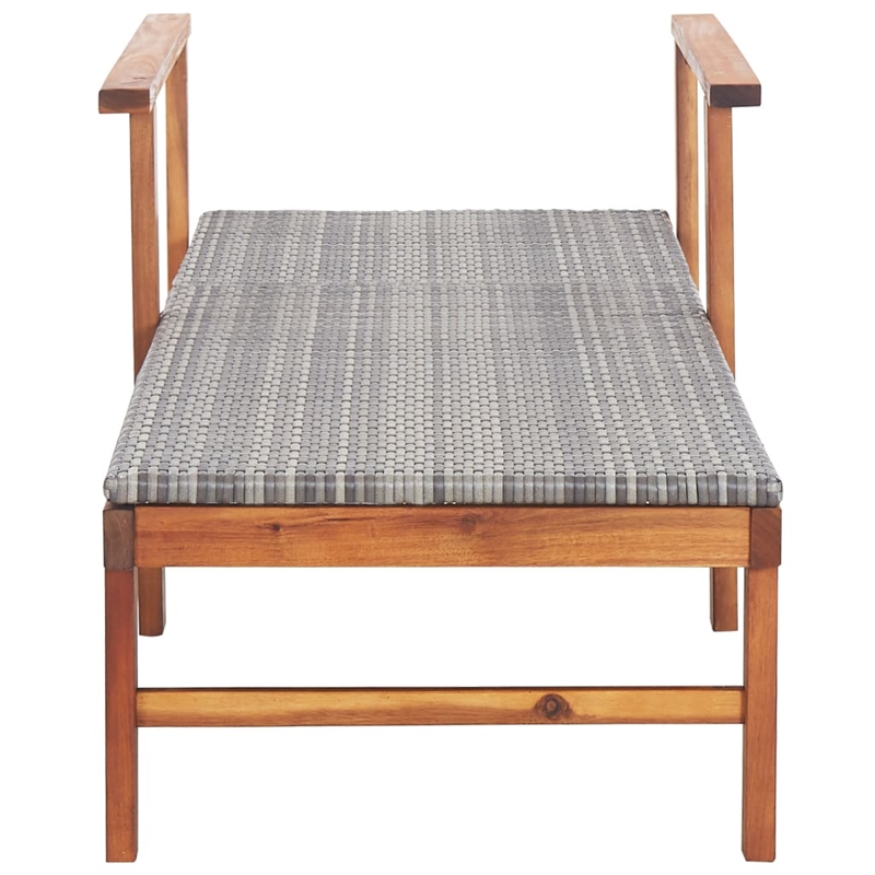 vidaXL Poly Rattan Sun Lounger in Gray