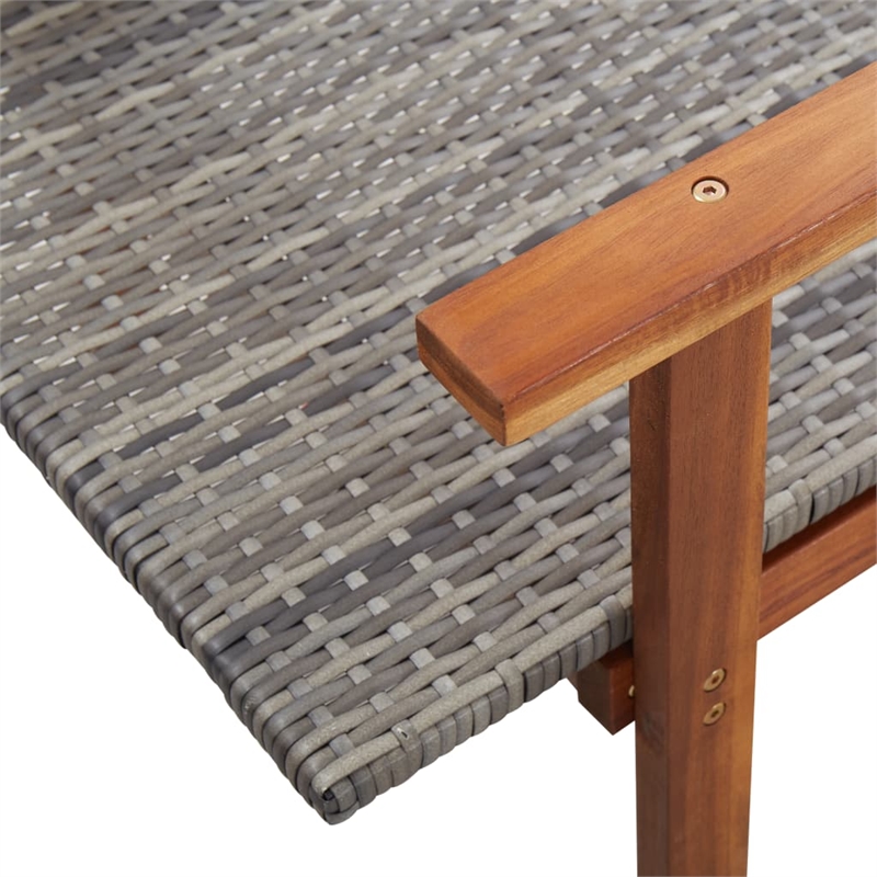 vidaXL Poly Rattan Sun Lounger in Gray