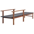 vidaXL Solid Acacia Wood Sun Lounger in Black
