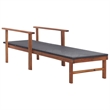 vidaXL Solid Acacia Wood Sun Lounger in Black