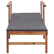 vidaXL Solid Acacia Wood Sun Lounger in Black