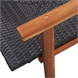 vidaXL Solid Acacia Wood Sun Lounger in Black