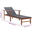 vidaXL Solid Acacia Wood Sun Lounger in Black
