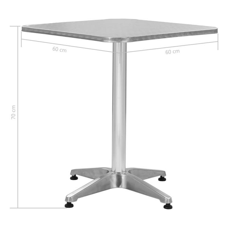 vidaXL Aluminum Garden Table in Silver