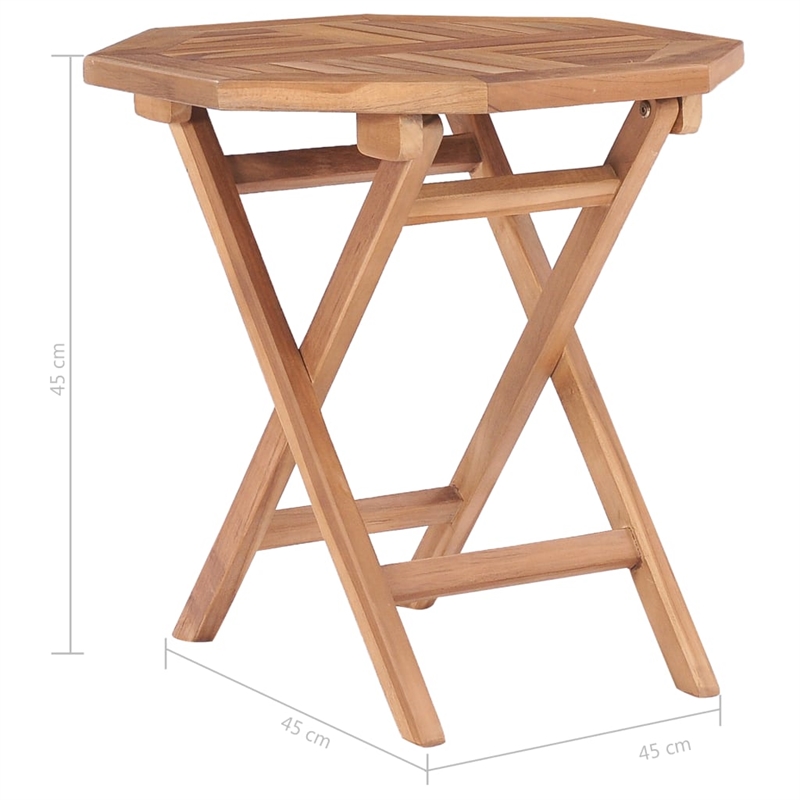 vidaXL Small Teak Wood Outdoor Table in Natural