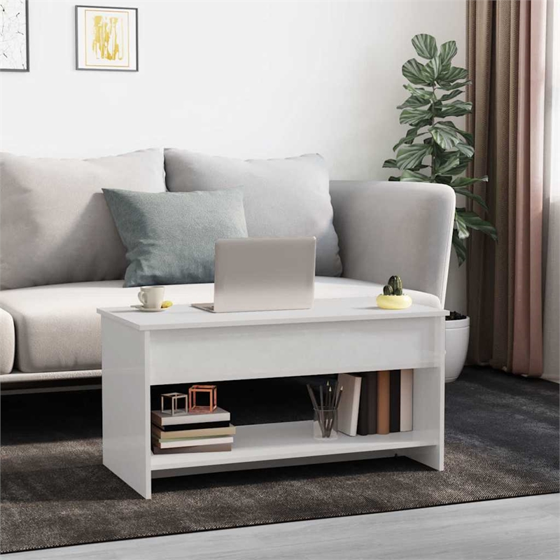 vidaXL Engineered Wood Medium Coffee Table in White