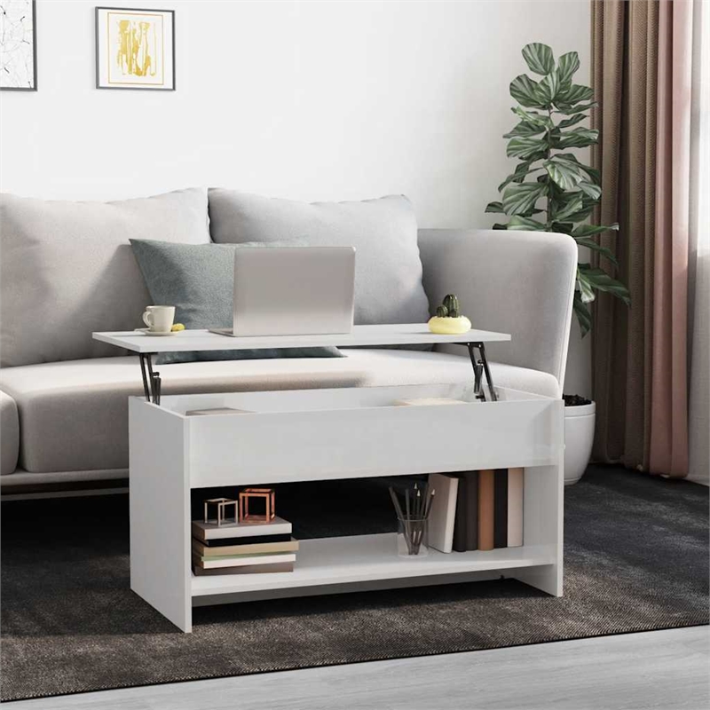 vidaXL Engineered Wood Medium Coffee Table in White