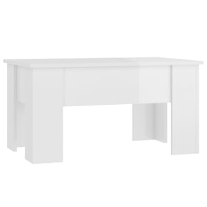 vidaXL Engineered wood Medium Coffee Table in High Gloss White