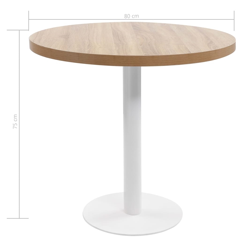 vidaXL Bistro Table in Light Brown/White