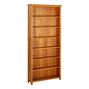 vidaXL 78.7&quot Solid Oak Wood Bookcase in Natural