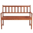 vidaXL Solid Acacia Wood Garden Bench in Brown/Cream Fabric