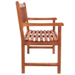 vidaXL Solid Acacia Wood Garden Bench in Brown/Cream Fabric
