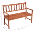 vidaXL Solid Acacia Wood Garden Bench in Brown/Cream Fabric
