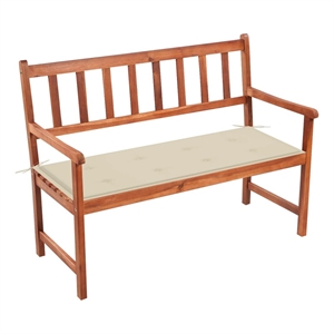 vidaXL Solid Acacia Wood Garden Bench in Brown/Cream Fabric