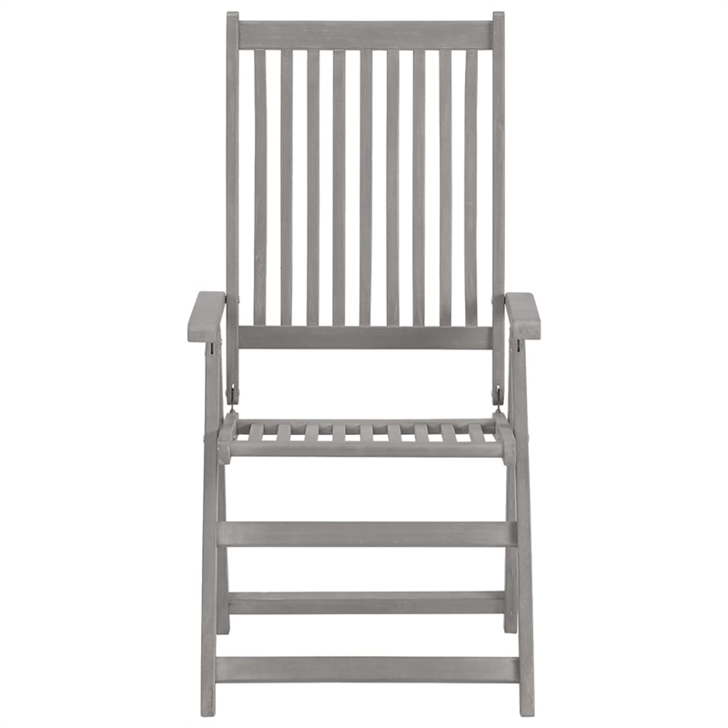 vidaXL Solid Acacia Wood Garden Chair in Gray (Set of 2)