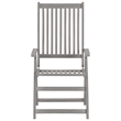 vidaXL Solid Acacia Wood Garden Chair in Gray (Set of 2)