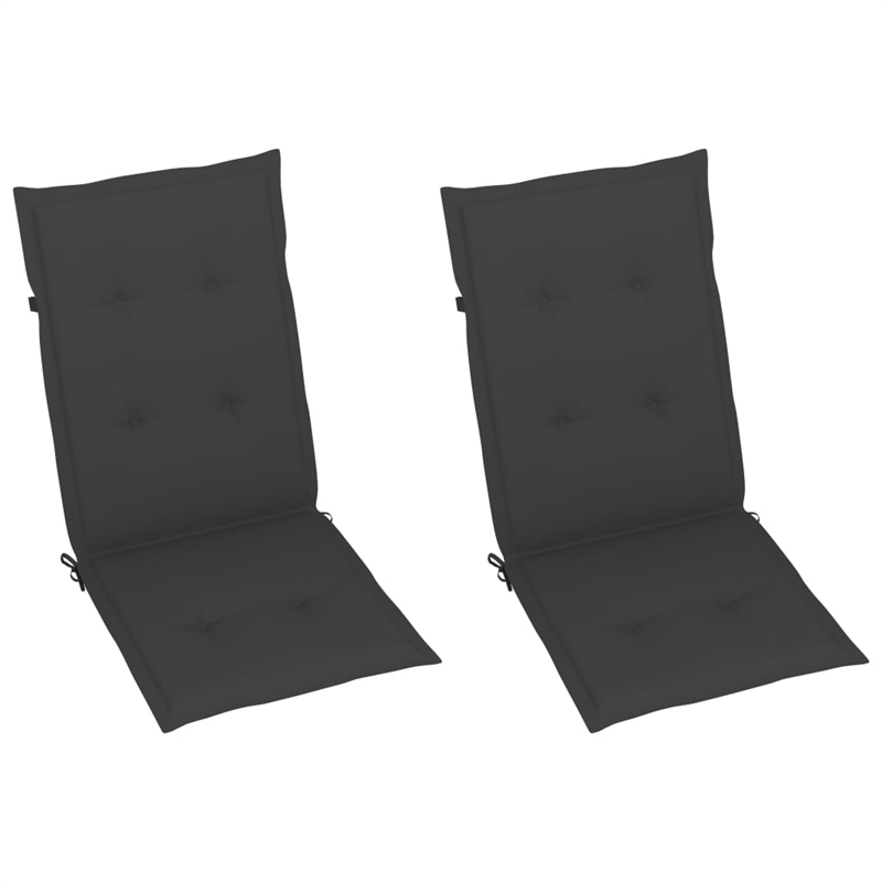 vidaXL Solid Acacia Wood Garden Chair in Gray (Set of 2)
