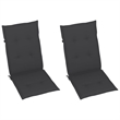 vidaXL Solid Acacia Wood Garden Chair in Gray (Set of 2)