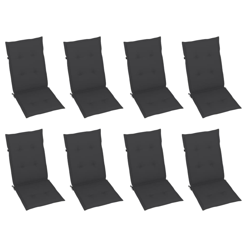 vidaXL Garden Chair in Gray (Set of 8)