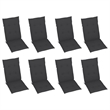 vidaXL Garden Chair in Gray (Set of 8)