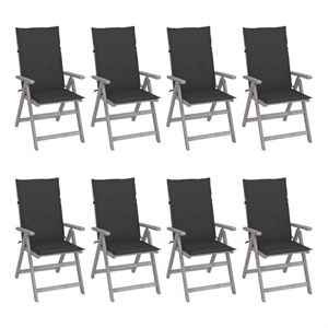 vidaXL Garden Chair in Gray (Set of 8)