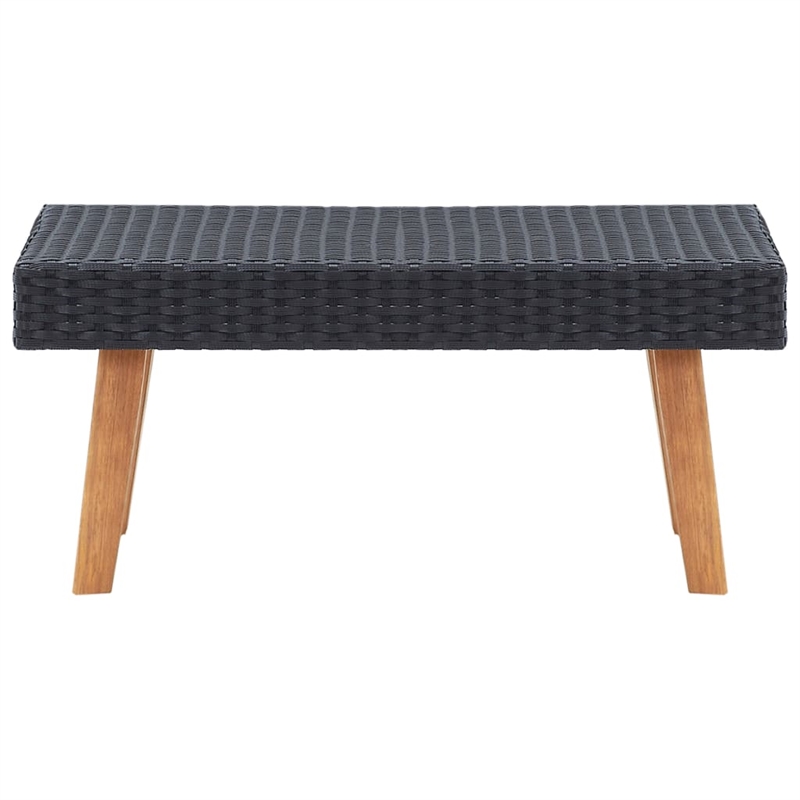 vidaXL PE Rattan Coffee Table in Black