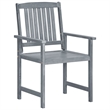 vidaXL Solid Acacia Wood Patio Chair in Gray (Set of 6)