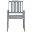 vidaXL Solid Acacia Wood Patio Chair in Gray (Set of 6)